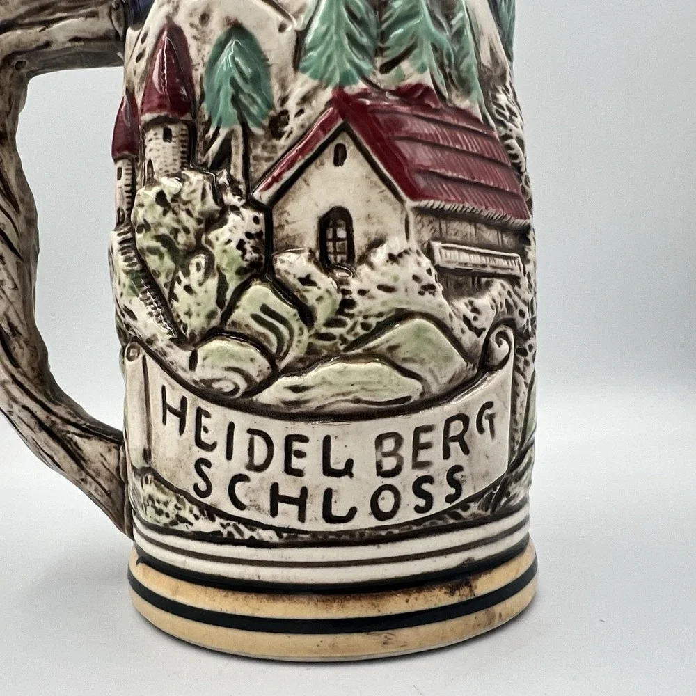 Vintage Dee Bee Co Heidelberg Schloss Ceramic Beer Stein Hand‎ painted Japan